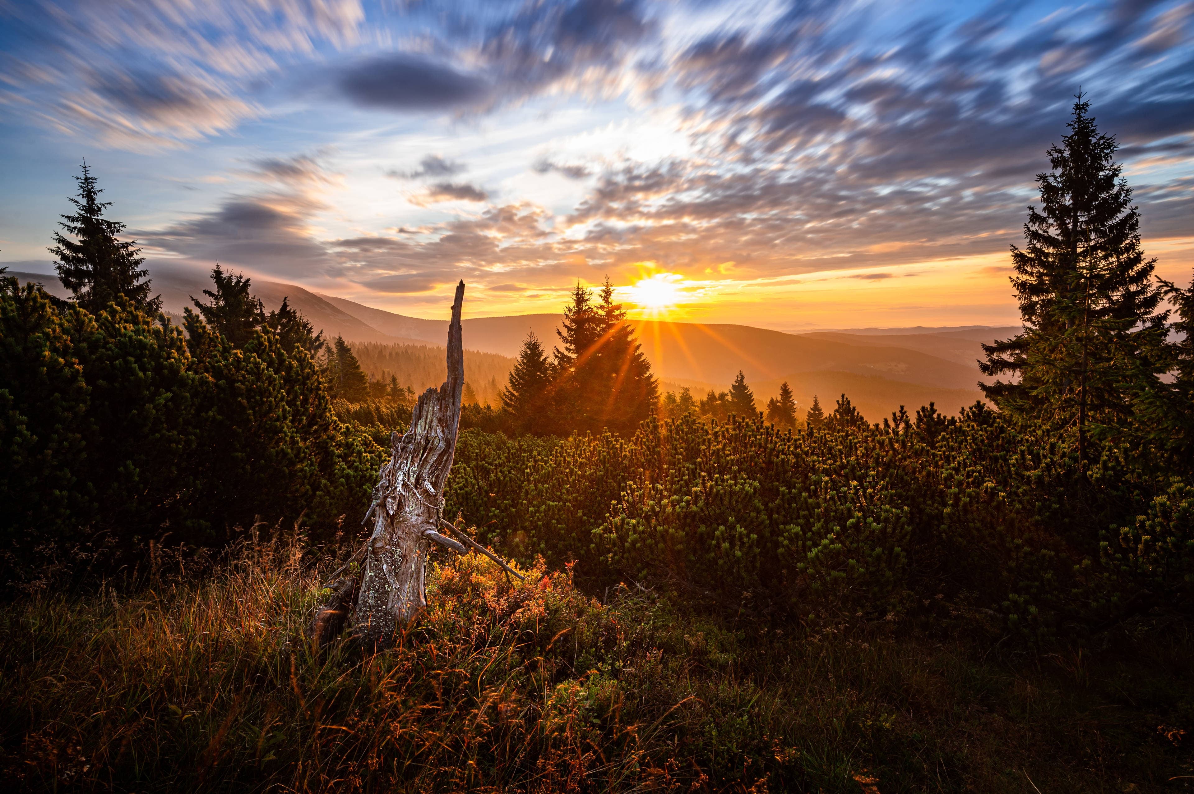 Západ slunce na Šumavě