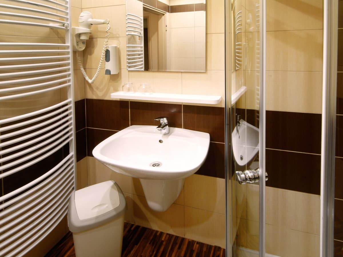 Bathroom with sink and mirror