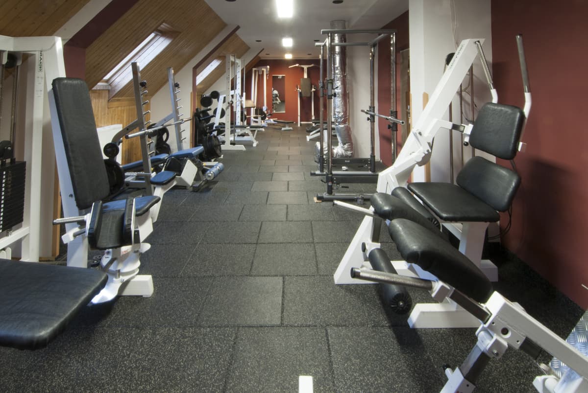 Arm and leg exercise machines with blue elements on the upholstery.